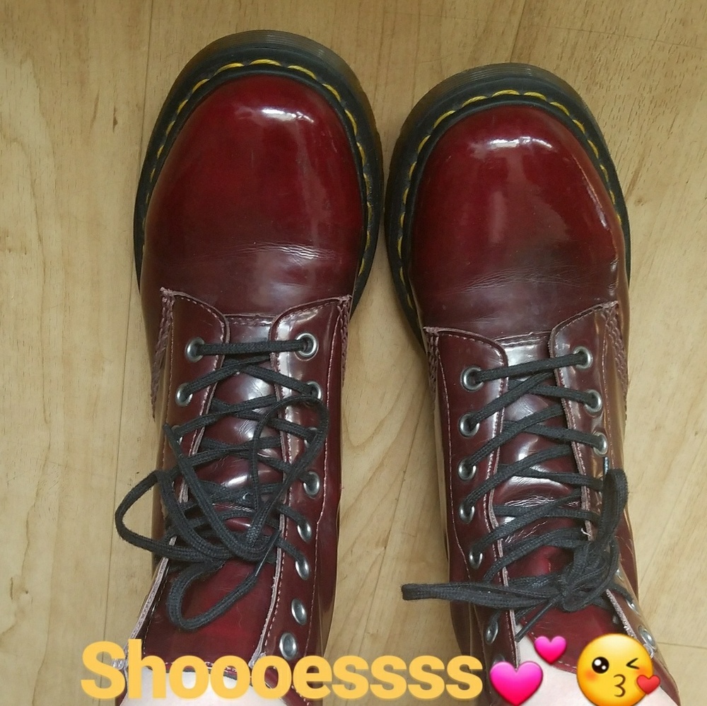Vegan leather oxblood doc boots